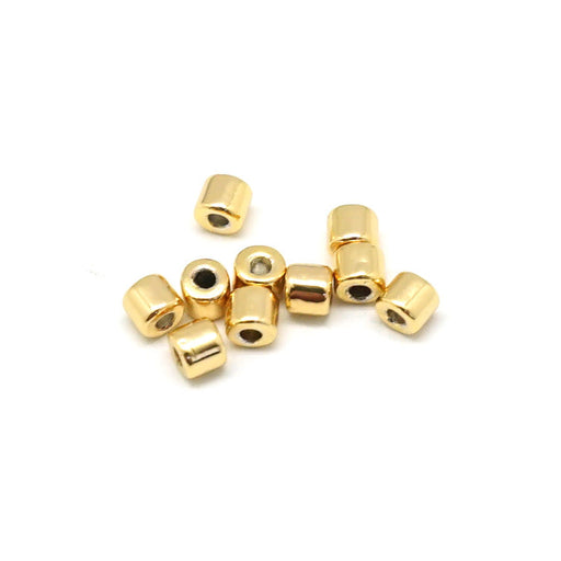 3mm Gold Enamel Tube Bead (10 Pieces)