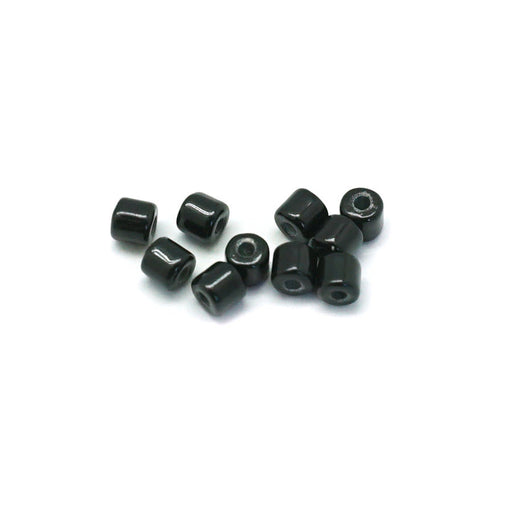 3mm Black Enamel Tube Bead (10 Pieces)
