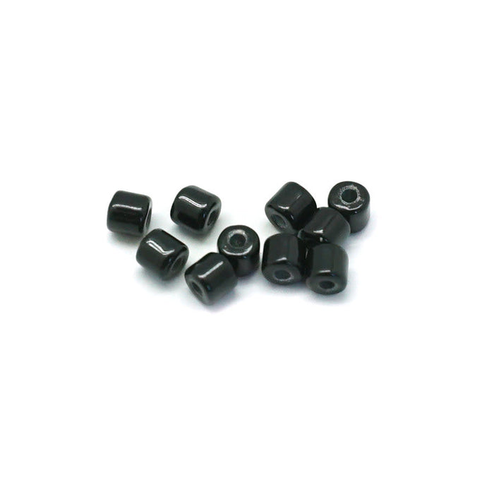 3mm Black Enamel Tube Bead (10 Pieces)