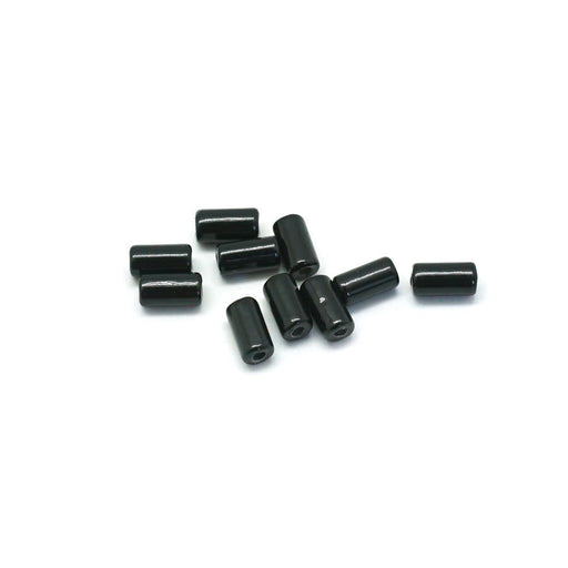 6mm Black Enamel Tube Bead (10 Pieces)