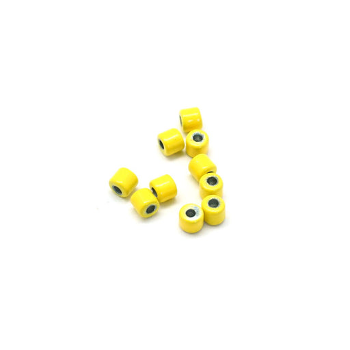 3mm Yellow Enamel Tube Bead (10 Pieces)