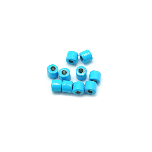 3mm Turquoise Enamel Tube Bead (10 Pieces)