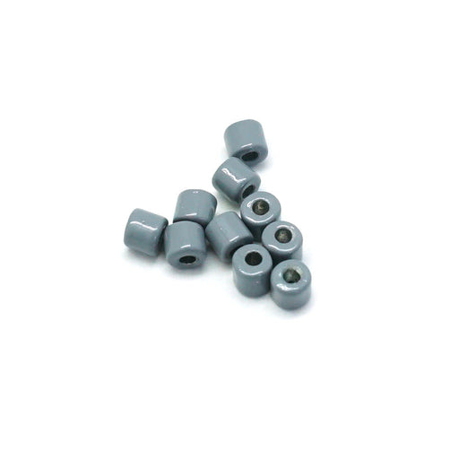 3mm Grey Enamel Tube Bead (10 Pieces)