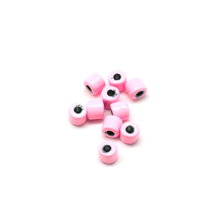 3mm Light Pink Enamel Tube Bead (10 Pieces)