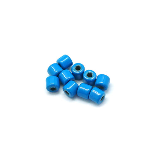 3mm Blue Enamel Tube Bead (10 Pieces)