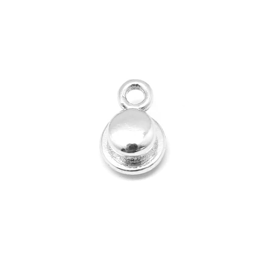 5mm Silver Plated Button Clasp with Loop — Beadaholique