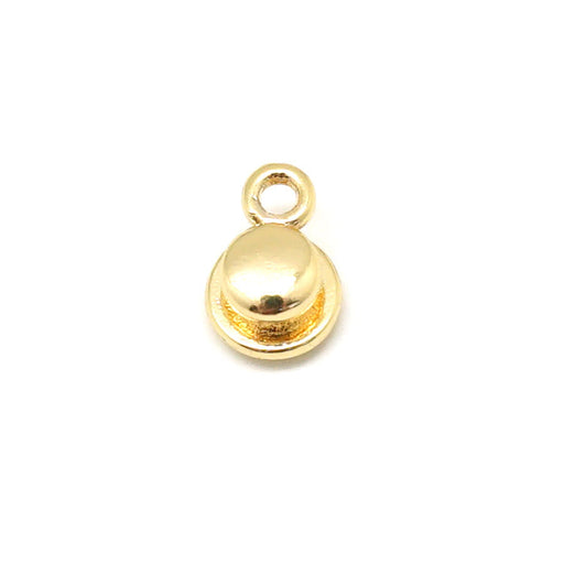 5mm Gold Plated Button Clasp with Loop