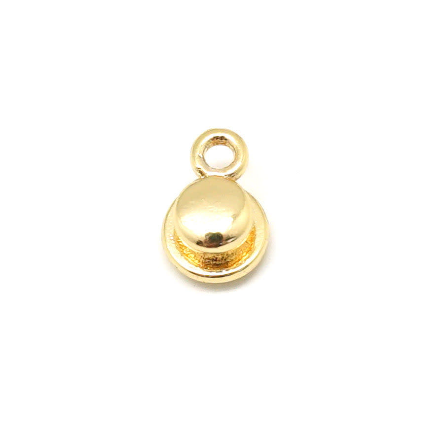 5mm Gold Plated Button Clasp with Loop