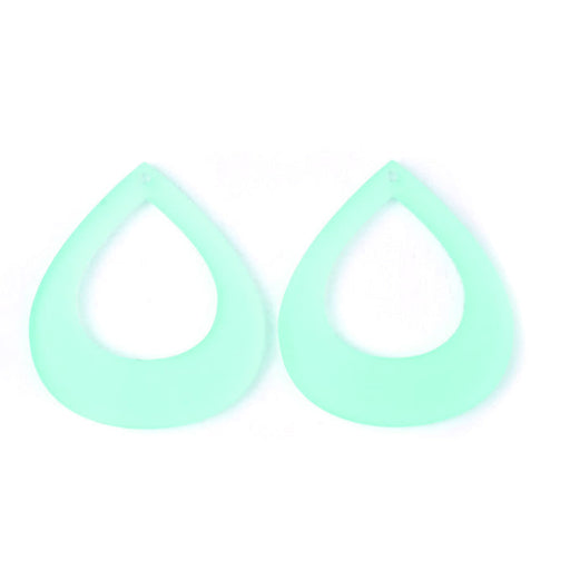 52x45mm Large Pear Shape with Cutout Acrylic Component Set - Lucite Green (1 Pair)