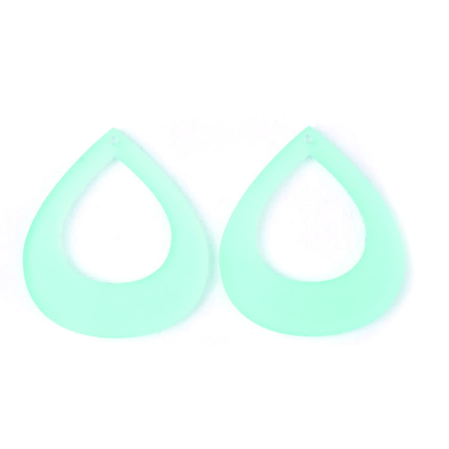 52x45mm Large Pear Shape with Cutout Acrylic Component Set - Lucite Green (1 Pair)