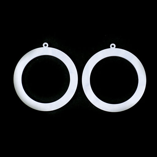 50mm Hoop with Top Loop Acrylic Component Set - Pearl White (1 Pair)