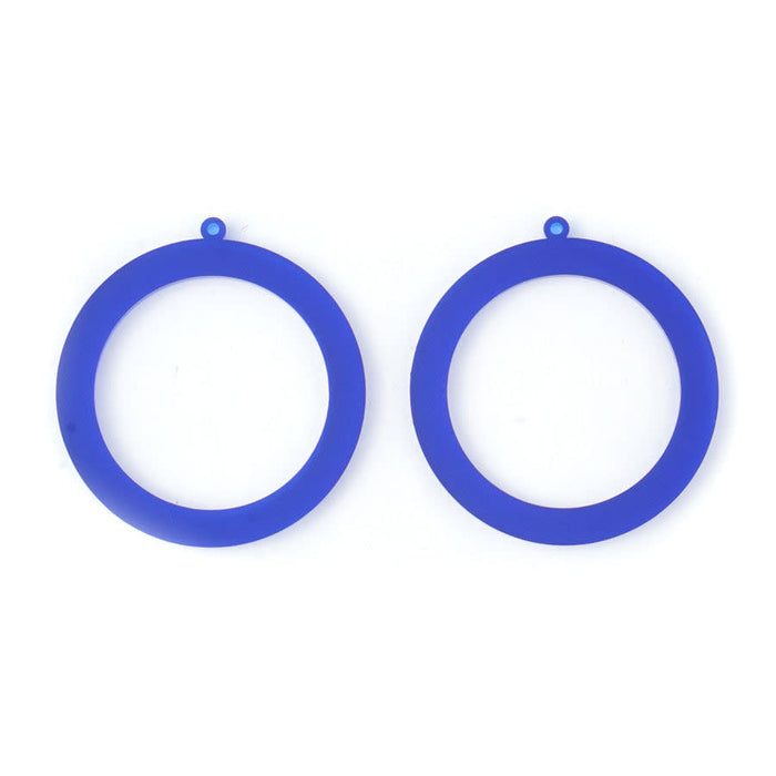 50mm Hoop with Top Loop Acrylic Component Set - Navy Blue (1 Pair)