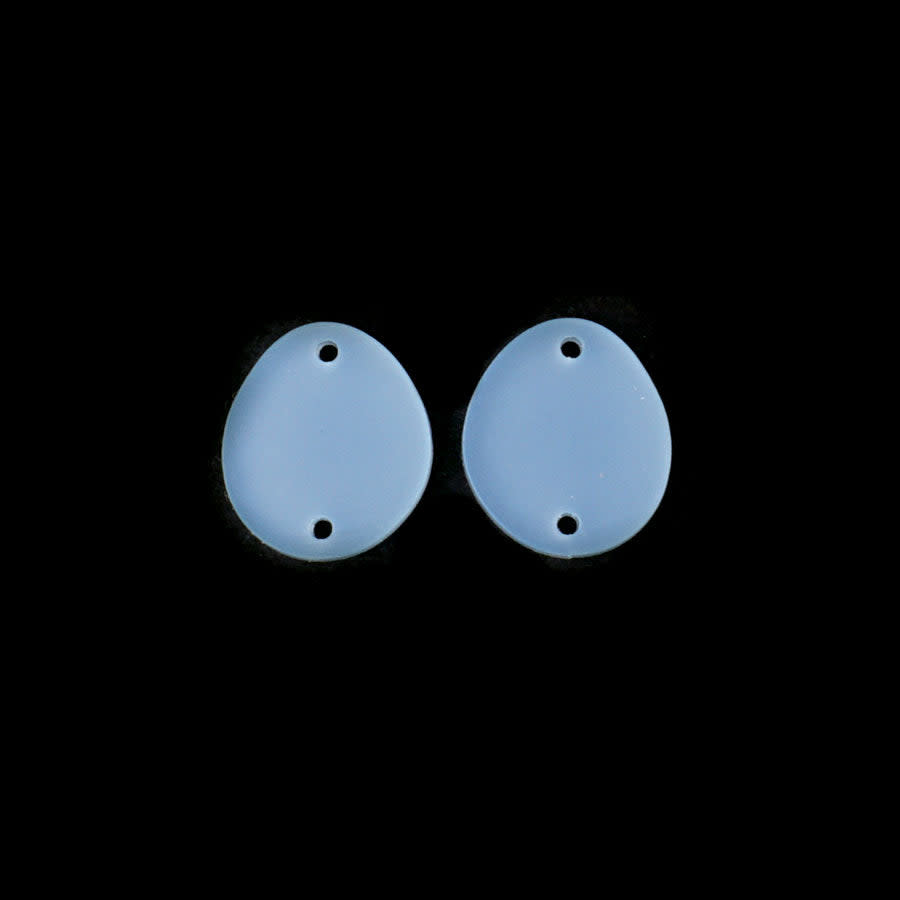 19x11mm Oval Acrylic Connector Component Set - Frost Blue (1 Pair)