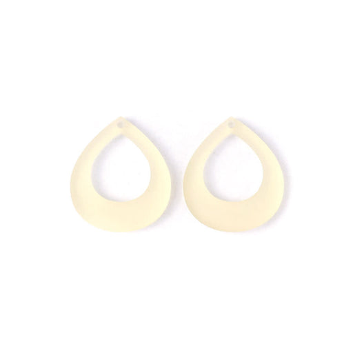 28x24mm Small Pear Shape with Cutout Acrylic Component Set - Butter Yellow (1 Pair)