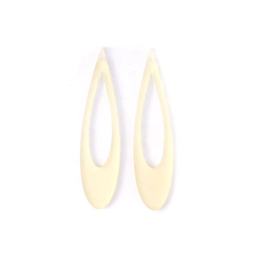 64x15mm Elongated Drop with Cutout Acrylic Component Set - Butter Yellow (1 Pair)