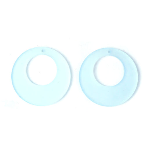 50mm Round with Off Center Cutout Acrylic Component Set - Frost Blue (1 Pair)