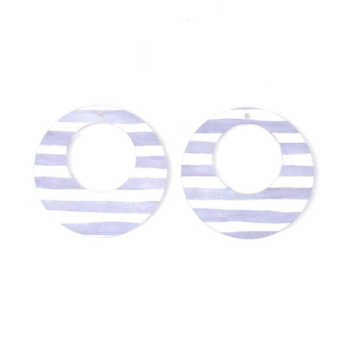 50mm Round with Off Center Cutout Acrylic Component Set - Gray Stripe (1 Pair)