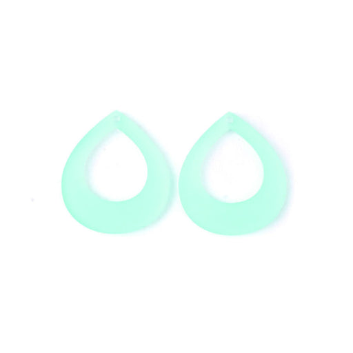 40x35mm Medium Pear Shape with Cutout Acrylic Component Set - Lucite Green (1 Pair)