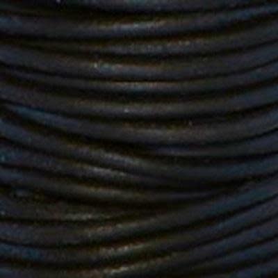 1.5mm Natural Black Round Leather Cord (2 Meters)