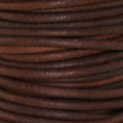 1.5mm Natural Red Brown Round Leather Cord (2 Meters)