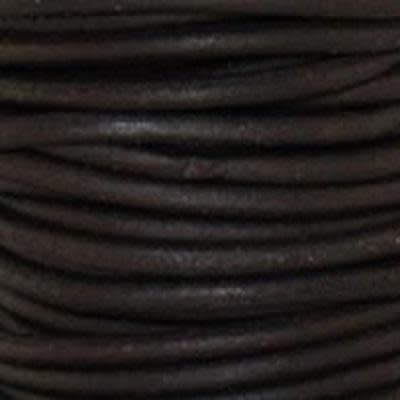 1.5mm Natural Dark Brown Round Leather Cord (2 Meters)