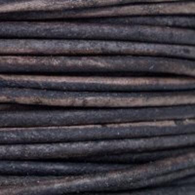 1.5mm Natural Grey Round Leather Cord (2 Meters)