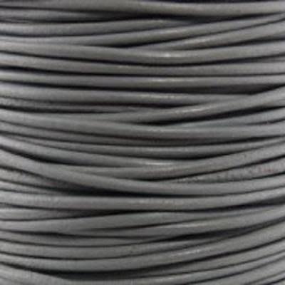 1.5mm Shimmer Grey Round Leather Cord (2 Meters)