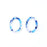 23.5x17.5mm Clear Blue Acetate Oval Ring Pendant (1 Pair)