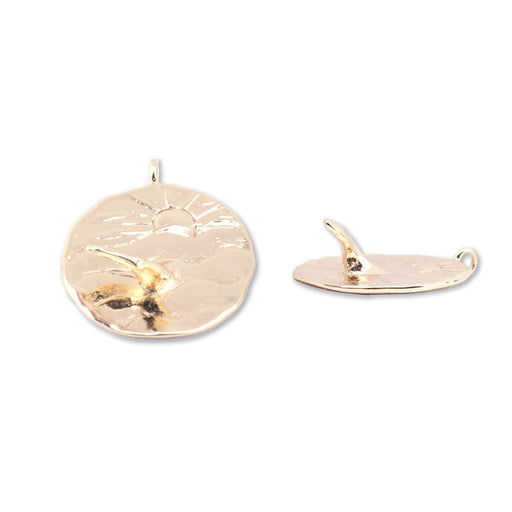 18mm 3D Whale Tail Gold Plated Brass Charm/Pendant