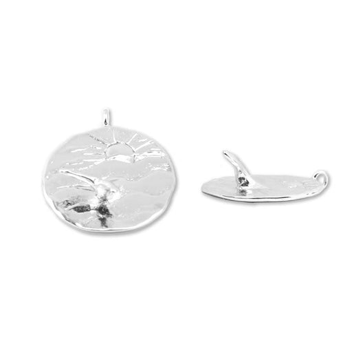 18mm 3D Whale Tail Silver Plated Brass Charm/Pendant