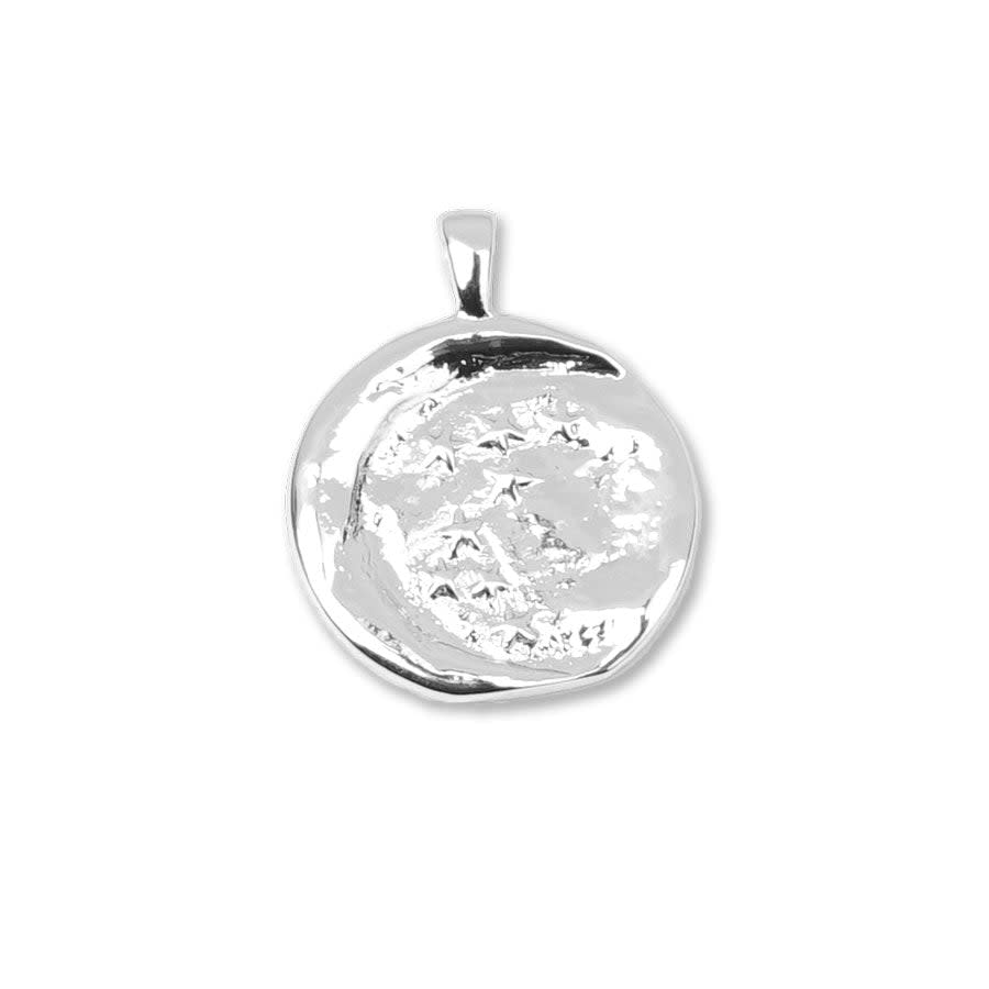 17mm Moon and Stars Silver Plated Brass Charm/Pendant
