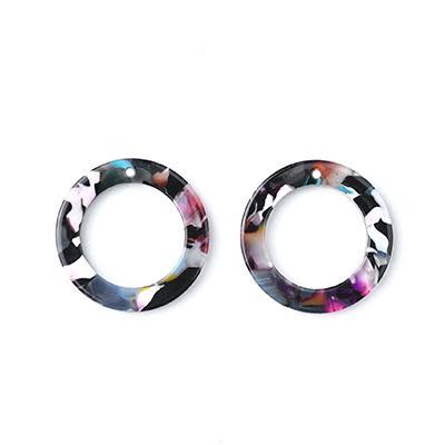 24mm Multi Color Acetate Ring (1 Pair)