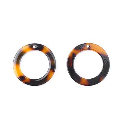 24mm Tortoise Shell Acetate Ring (1 Pair)