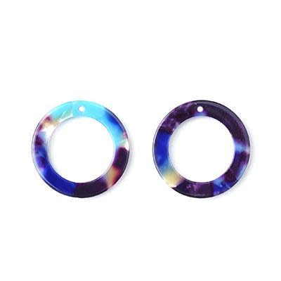 24mm Multi Pastel Acetate Ring (1 Pair)
