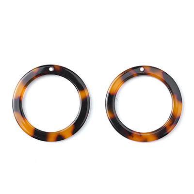 30mm Tortoise Shell Acetate Ring (1 Pair)