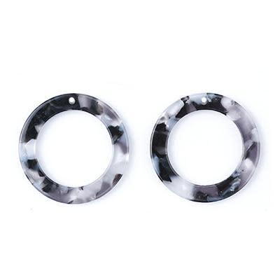 30mm Grey Acetate Ring (1 Pair)