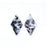 41x21mm Black and White Acetate Diamond Shape Pendant (1 Pair)