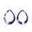 38x29mm Multi Pastel Acetate Teardrop Ring Pendant (1 Pair)