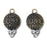 25x15mm Crystal Embellished Ornate Drop Charm/Pendant in Antique Brass Plating from the Glam Collection (1 Pair)