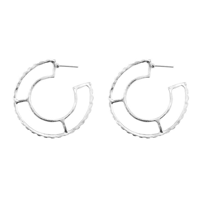 46mm Rhodium Plated Hoop Earring for Wrapping (1 Pair)