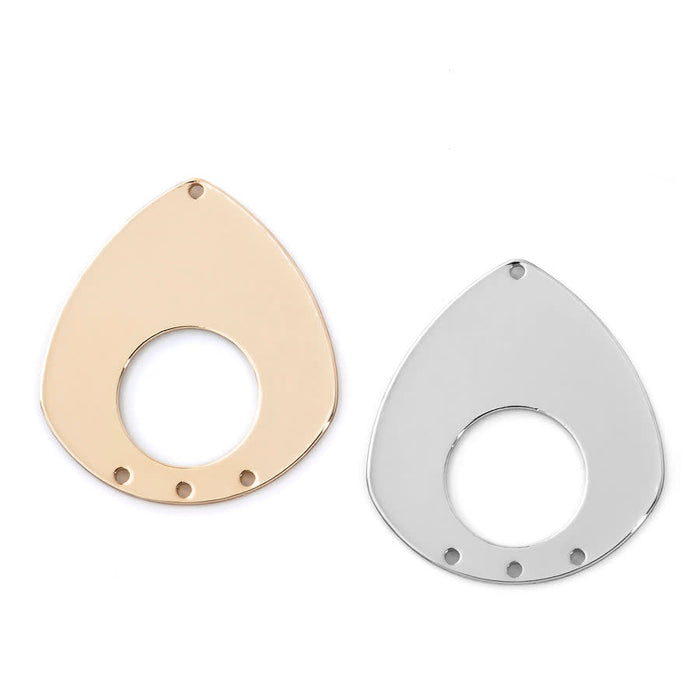 35x32mm Pear Shaped Shiny Connector / Component from the Chic Collection - Gold Plated