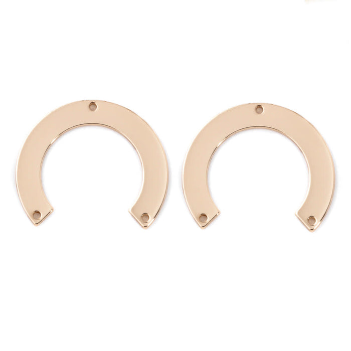 35x30mm Shiny Horseshoe Shaped Connector / Component from the Chic Collection - Gold Plated (1 Pair)