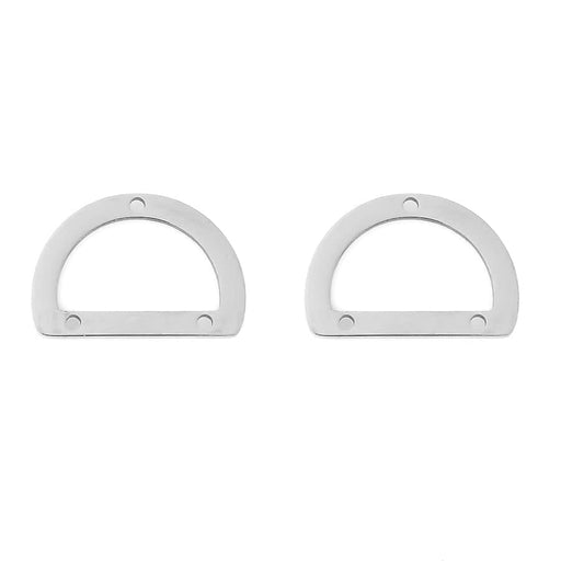 20x14mm D-Ring Connector from the Deco Collection- Rhodium Plated Brass (1 Pair)
