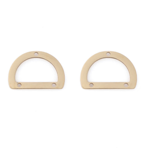 20x14mm D-Ring Connector from the Deco Collection- Gold Plated Brass (1 Pair)