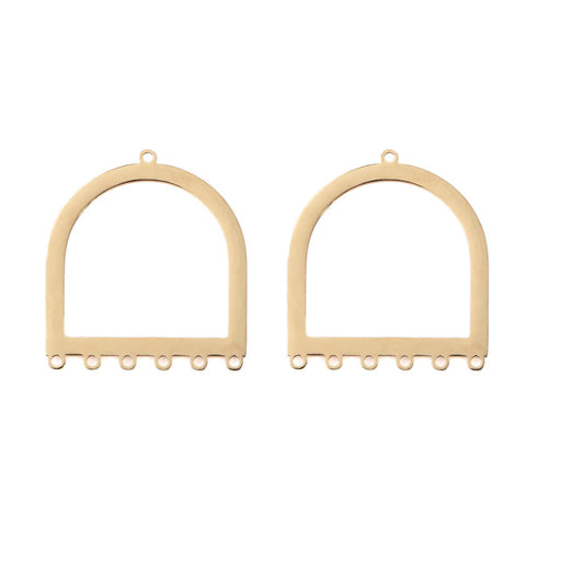 29x26mm Large D-Ring Connector from the Deco Collection - Gold Plated Brass (1 Pair)
