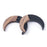 22x28mm Wood & Black Resin Crescent Charm Connector (1 Pair)