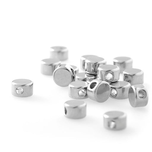 4mm Rhodium Plated Round Shiny Metal Bead (10 Pieces)