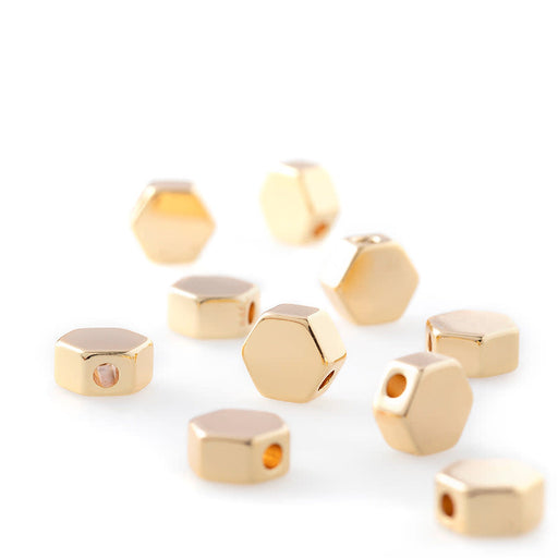 6mm Gold Plated Honeycomb Shiny Metal Bead (10 Pieces)