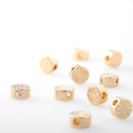 6mm Gold Plated Round Starburst Bead (10 Pieces)