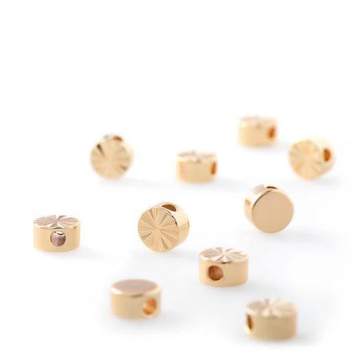 5mm Gold Plated Round Starburst Bead (10 Pieces)